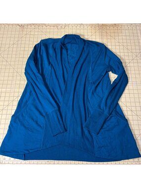 Athleta Womens Open Front Cardigan Blue Modal Blend Small